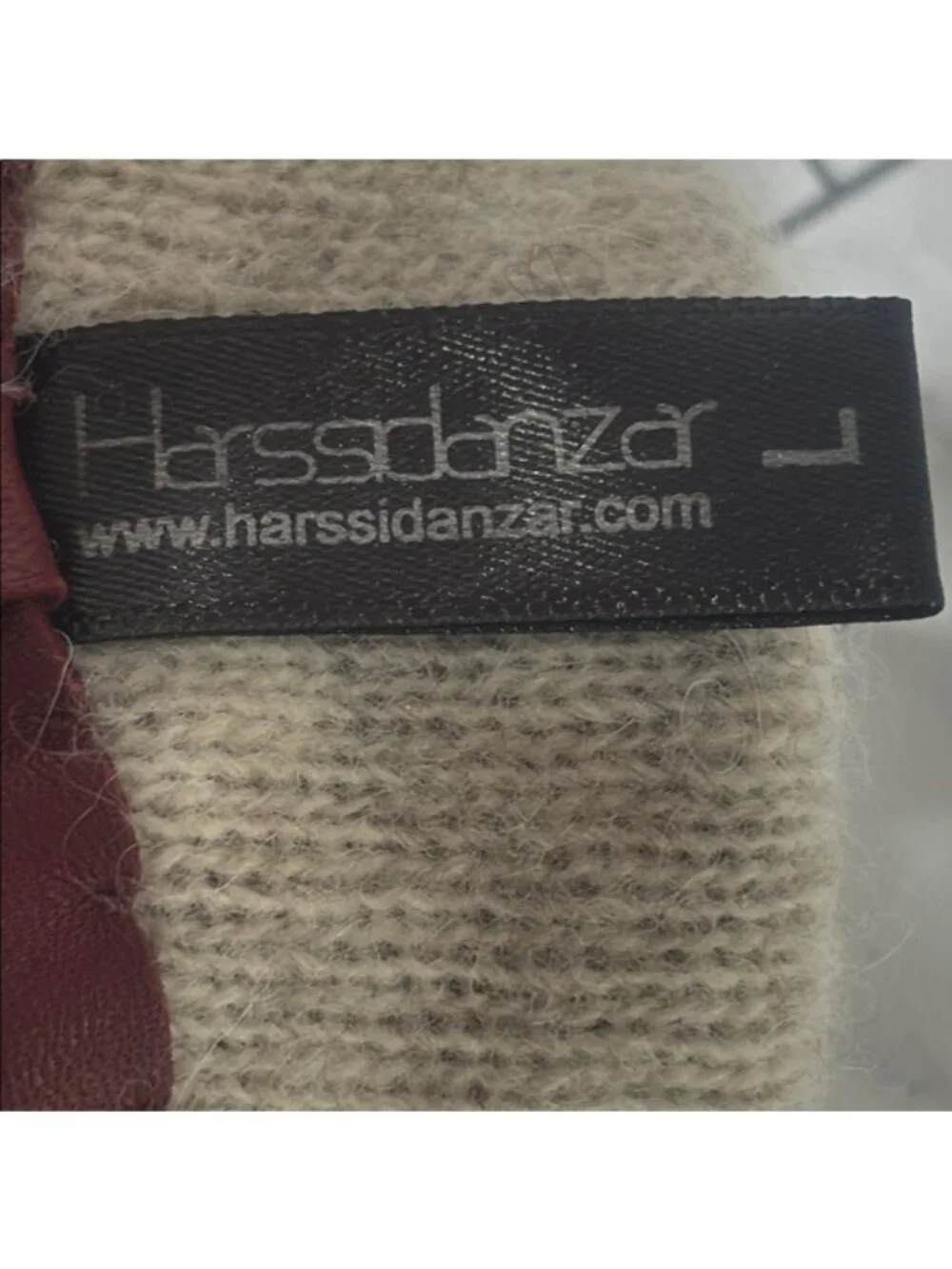 NWT Harssidanzar Women Red Italian Lambskin Leather Cashmere Lined Glove L LARGE